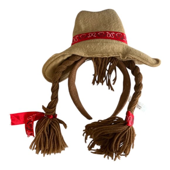 Great PretendEars Cowboy Hat Headband with Yarn Braids – Hanover Accessories – C - Picture 1 of 5